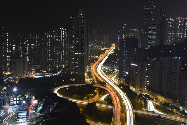 noční Hongkong